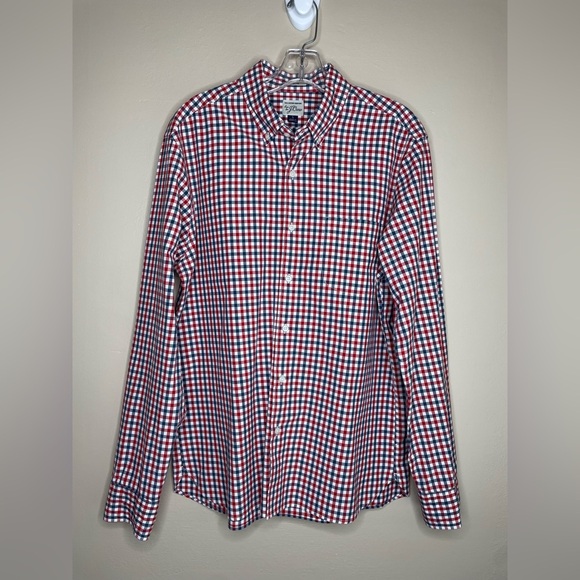 J. Crew Red and Blue Checkered Slim Fit Shirt Size Large - Picture 1 of 7